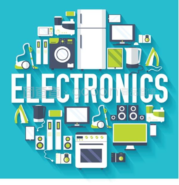 家庭電子電器循環 信息圖形模板與設計概念
